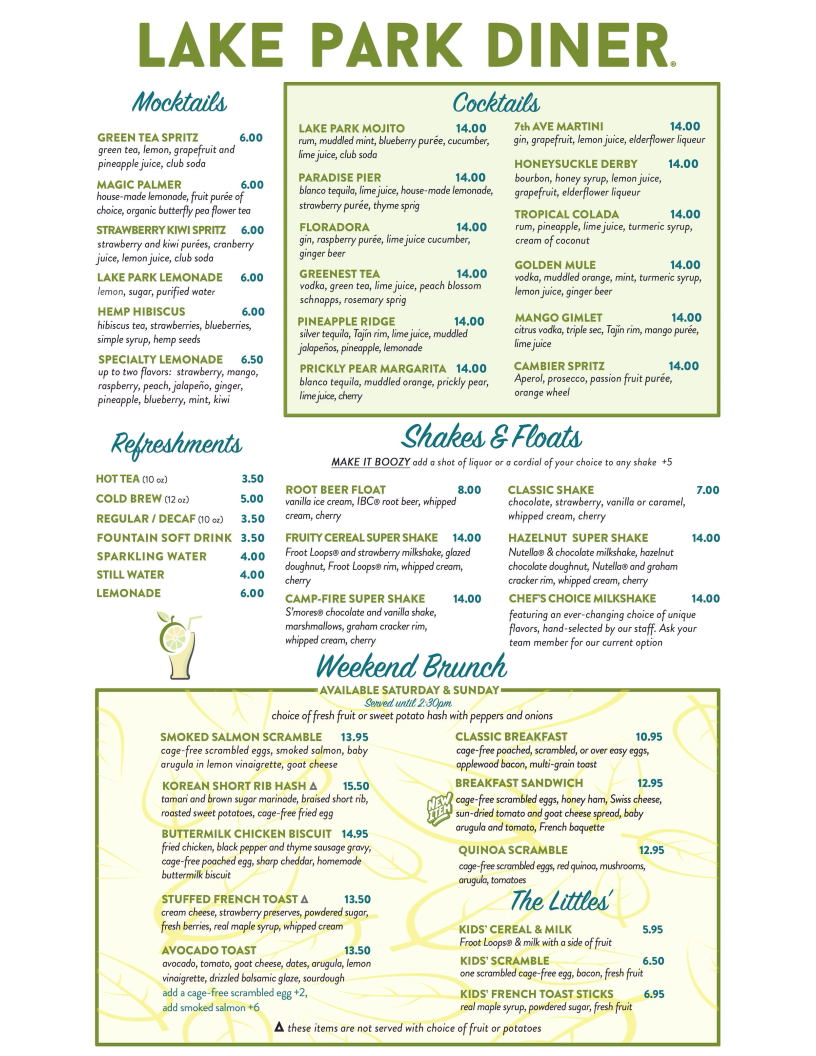 Lake Park Diner Menu - Image 2